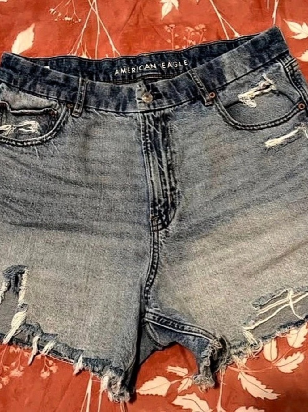 American Eagle Women's Distressed Denim Jean Shorts Size 14